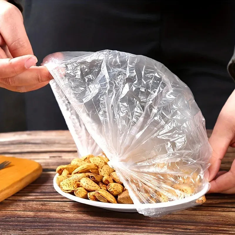 Disposable Plastic Food Cover - 100Pcs