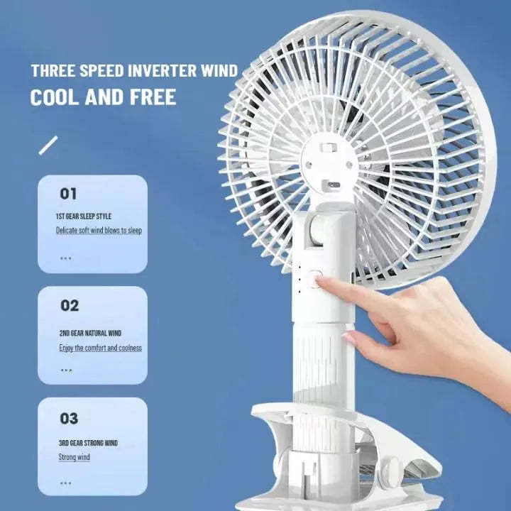 New Portable 3 Gears Rechargeable Desktop Fan