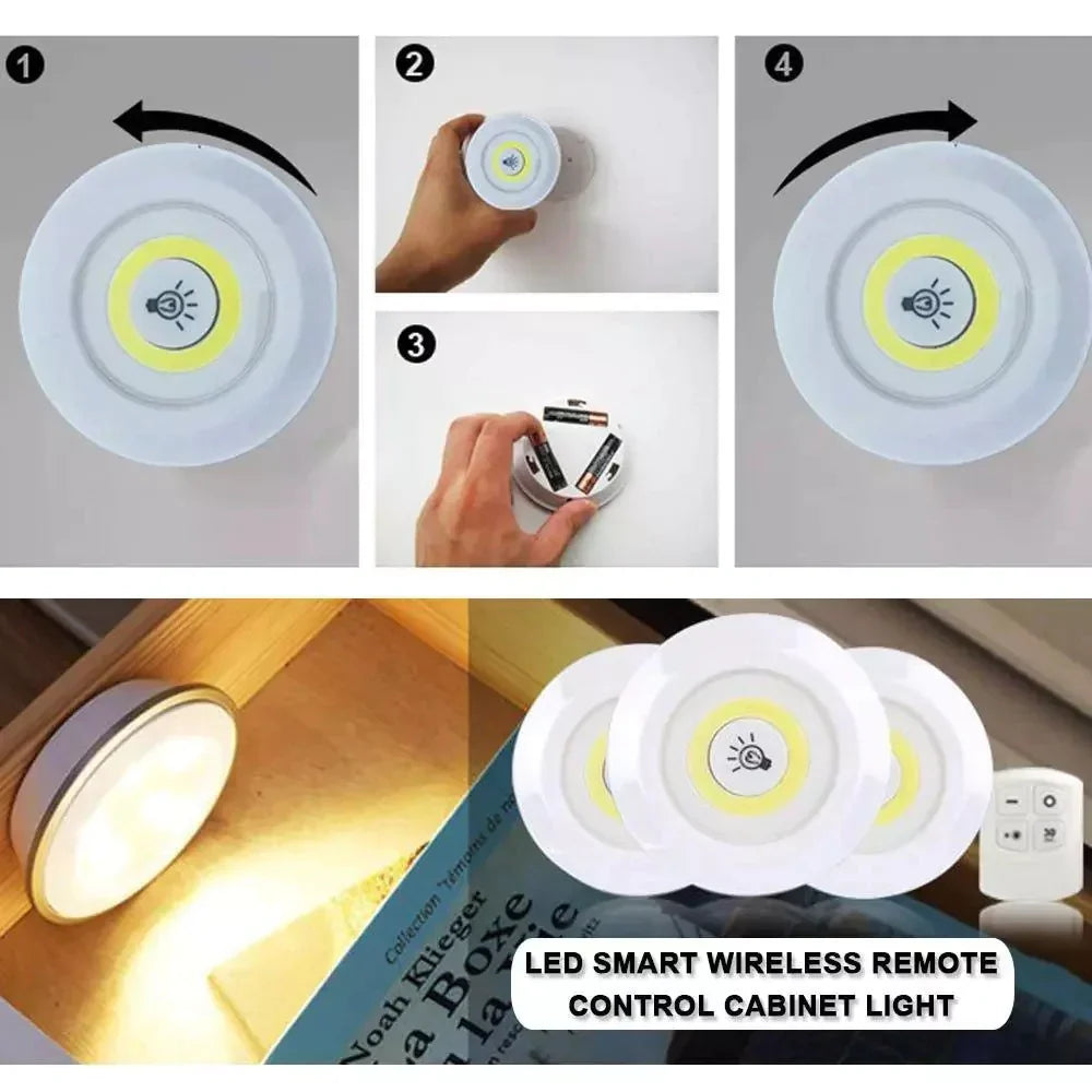 Set Of 3 Wireless Remote Control Night Light