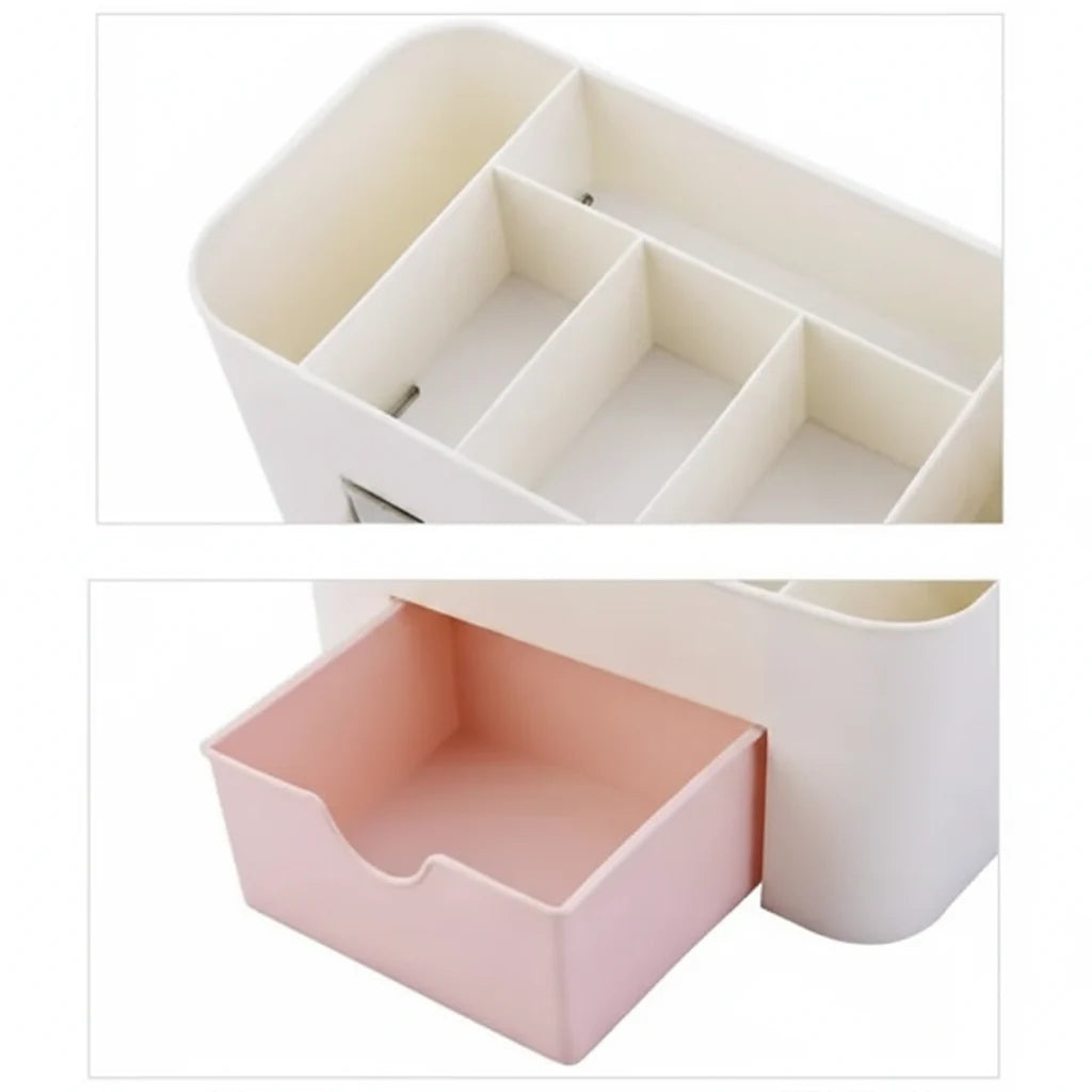 Cosmetic Makeup Organizers 7 Compartments with 1 Drawer Storage Box