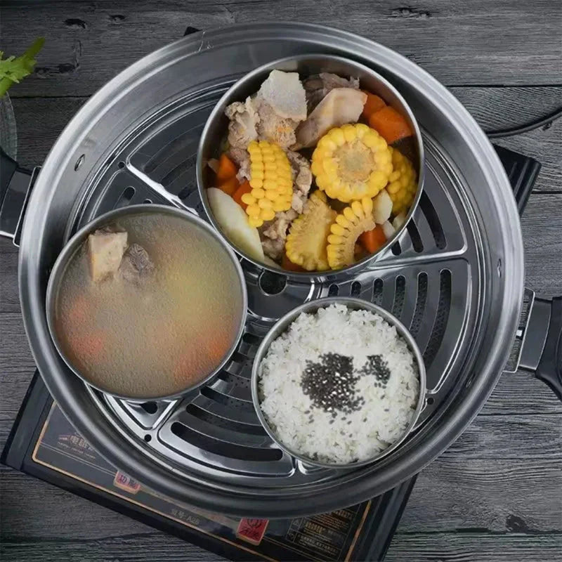Set of 5 Stainless Steel Food Storage Containers With Lids