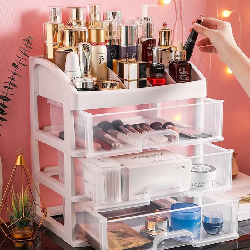 Transparent Plastic Four Layer Cosmetic Storage Box