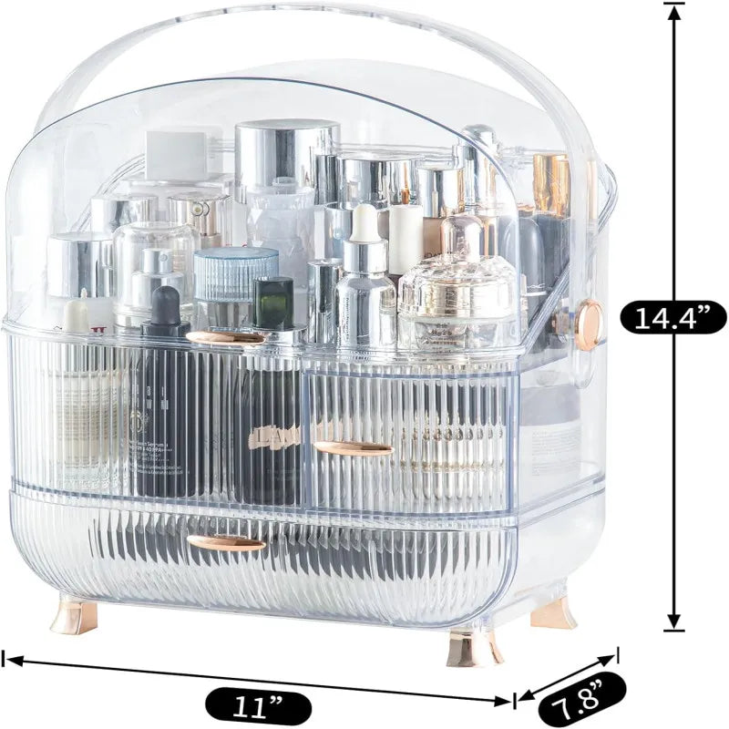 Makeup Organizer for Vanity, 3-layer Cosmetic Storage Box