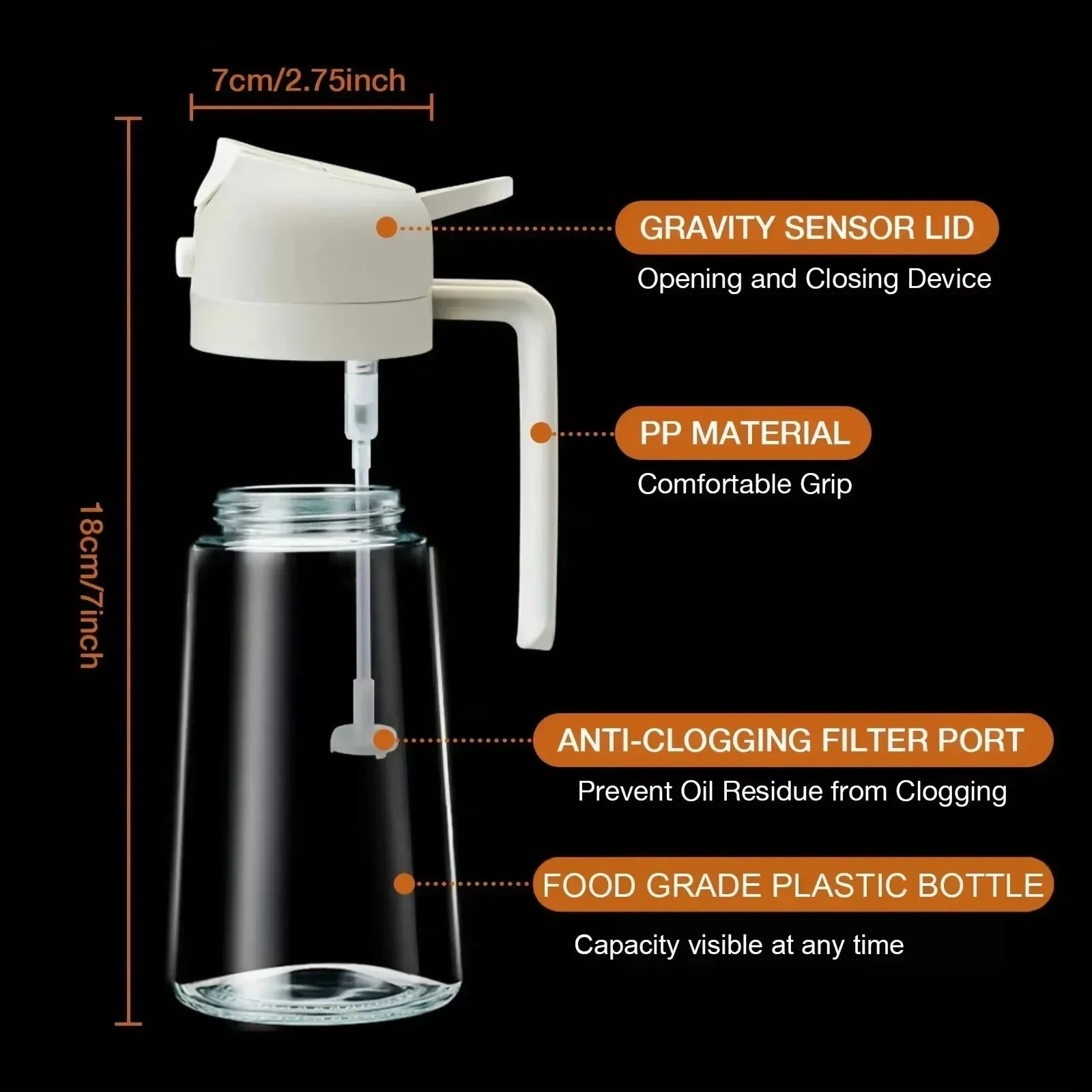 Kitchen Glass Oil Sprayer Bottle - 470ml