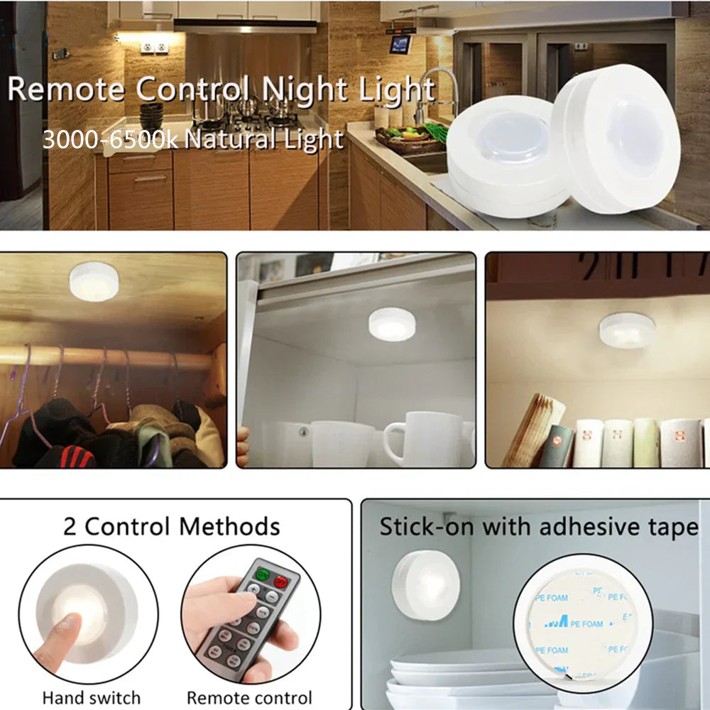 Set Of 3 Wireless Remote Control Night Light