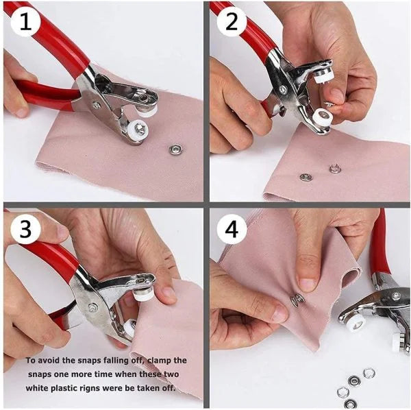 Tich button metal with lock snap buttons press plier