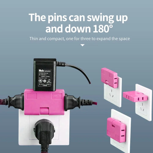 3 In 1 Extension Plug Electrical Adapter with 180° Rotation