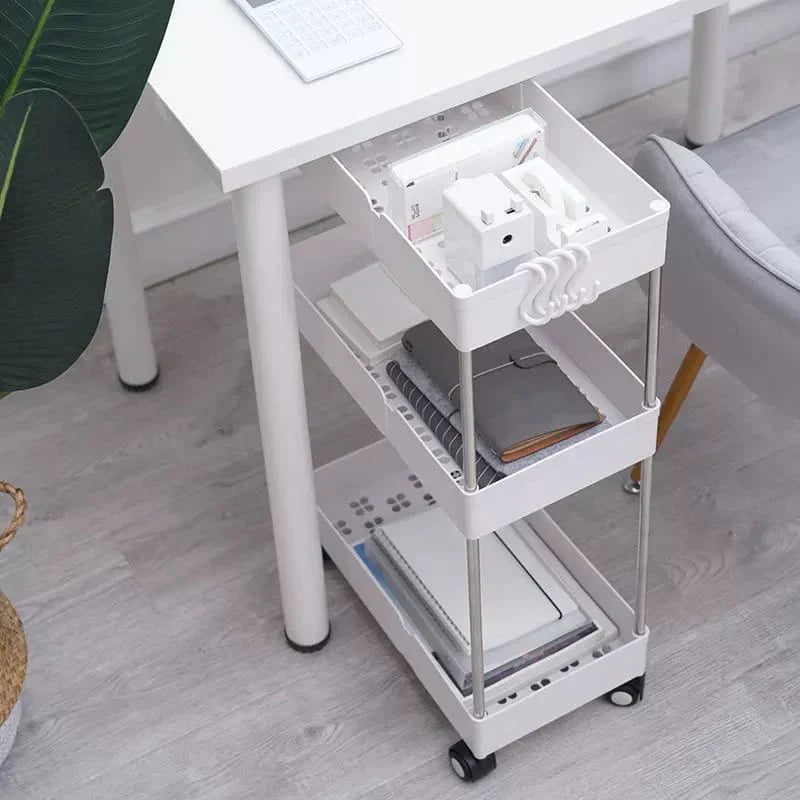 4 Layers Storage Rack Kitchen Trolley Movable Shelf