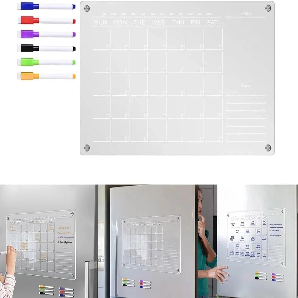 Acrylic, Magnetic Monthly Weekly Planner Calendar Boards