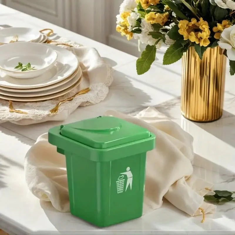 Wall-Mounted Mini Trash Can & Ashtray with Lid
