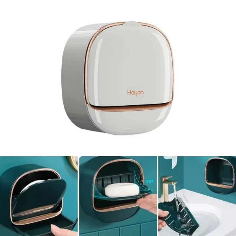 Wall Mounted Soap Holder With Flip Cover