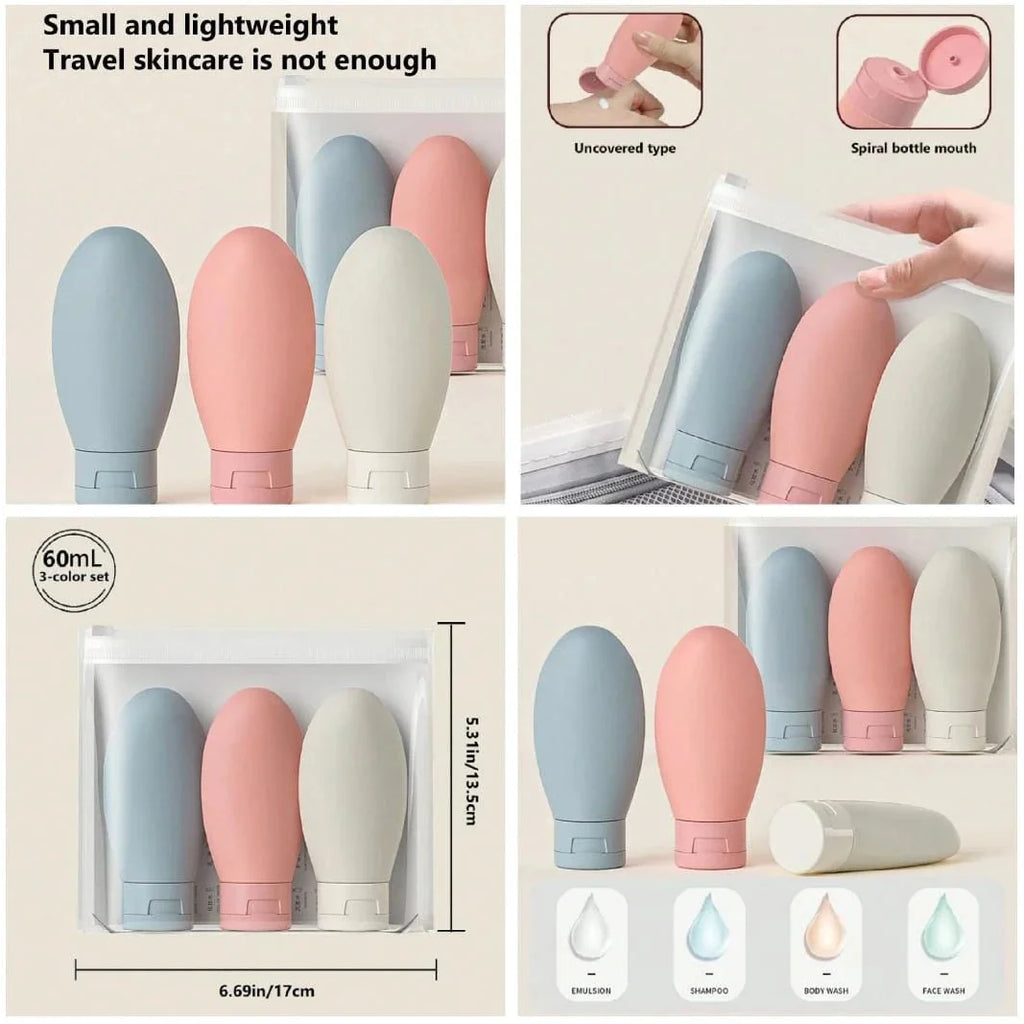 Empty Bottle Liquid Containers for Travelling - Pack Of 3