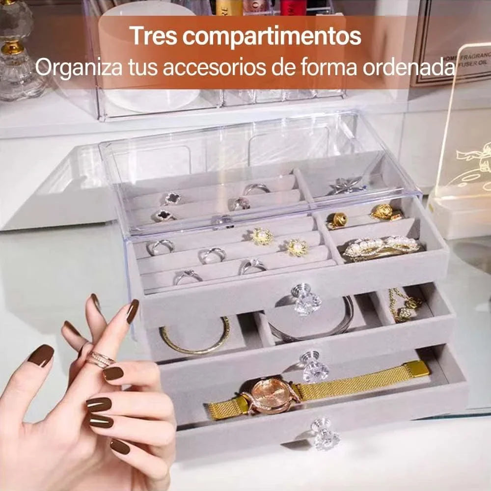 Acrylic Jewelry Organizer With 3 Drawers