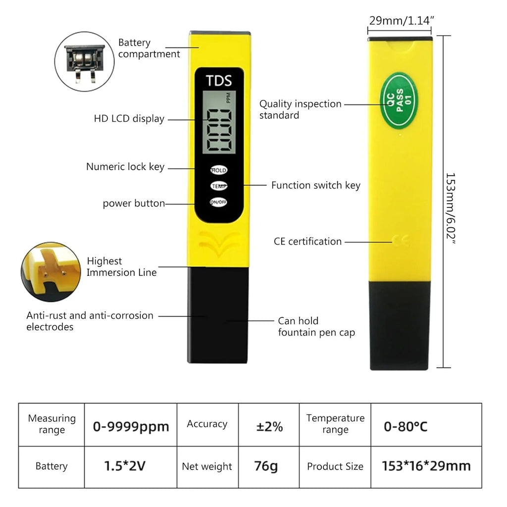 TDS Meter Digital LCD Pen Tester