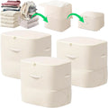 Self-Compressing Storage Bag Portable Organizer for Clothes Blankets - 3 Pack