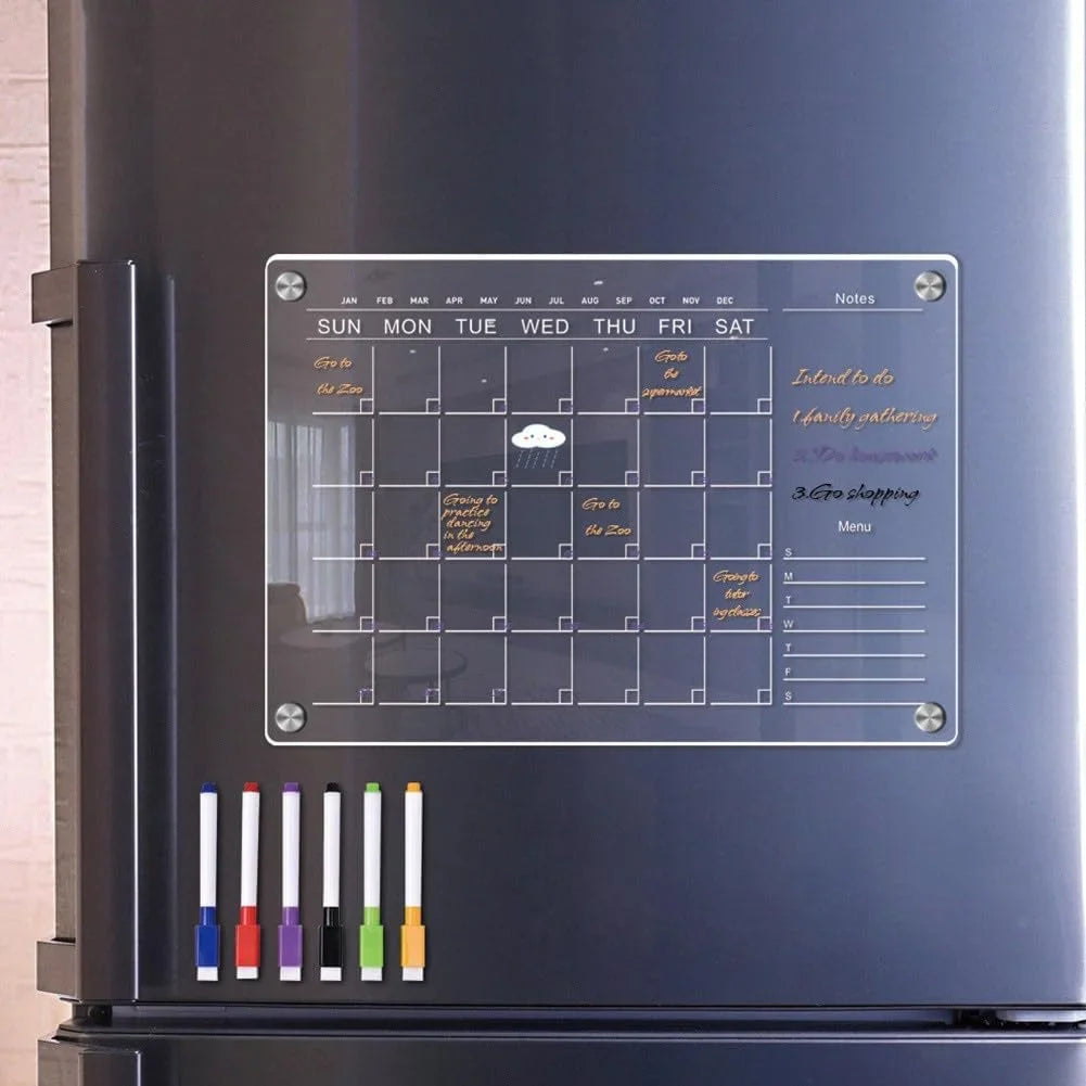 Acrylic, Magnetic Monthly Weekly Planner Calendar Boards