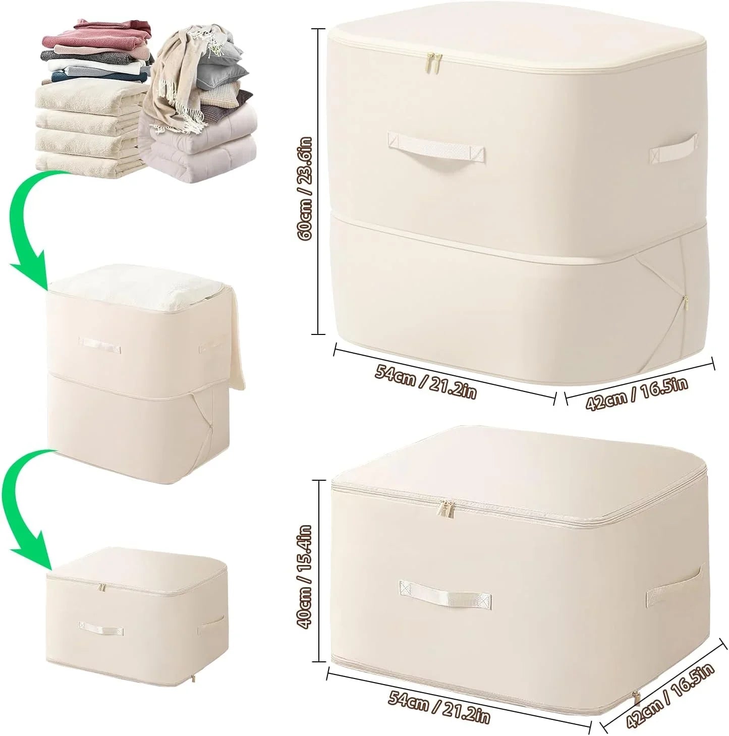 Self-Compressing Storage Bag Portable Organizer for Clothes Blankets - 3 Pack