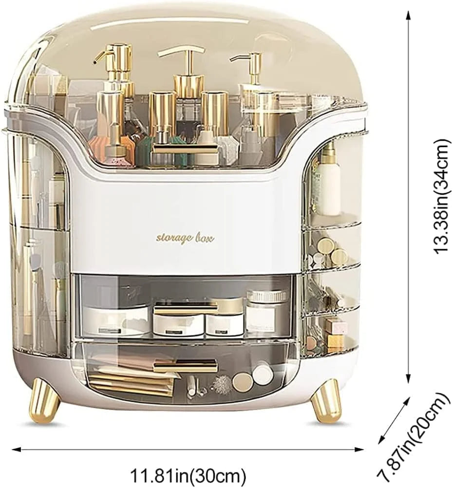 Luxury Desktop Cosmetic Organizer, Dustproof and Waterproof Makeup Vanity