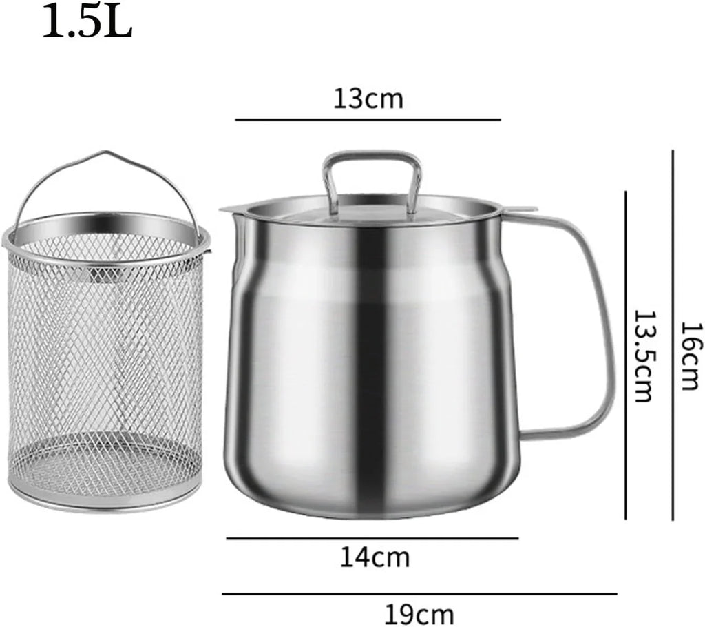 Stainless Steel Large Capacity Oil Filter Pot