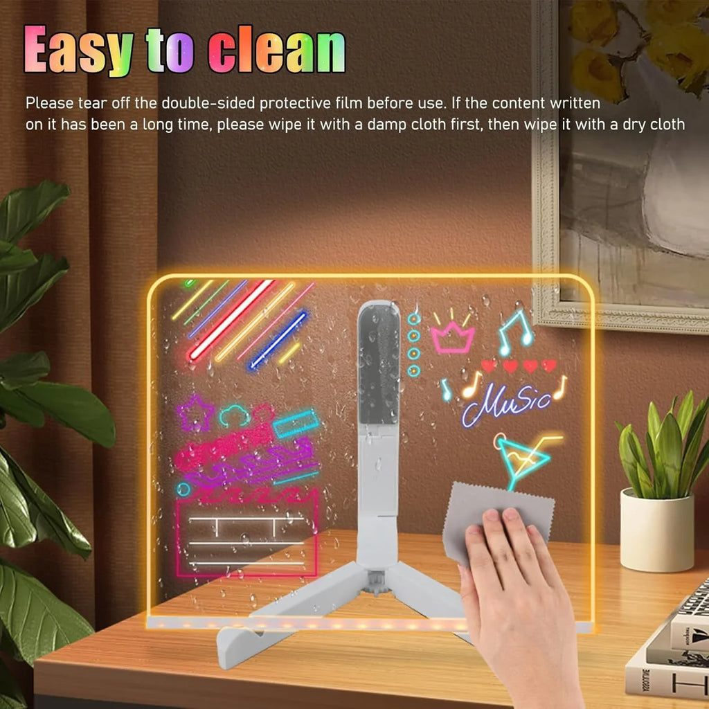 Acrylic LED Board With Colorful Night Light & 7 Neon Pens
