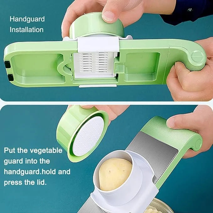5 in 1 Stainless Steel Vegetable Cutter & Grater