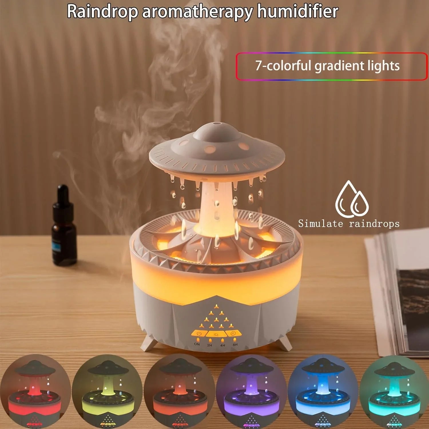 UFO Rain Drop Aroma Diffuser Humidifier Night light - 350ml