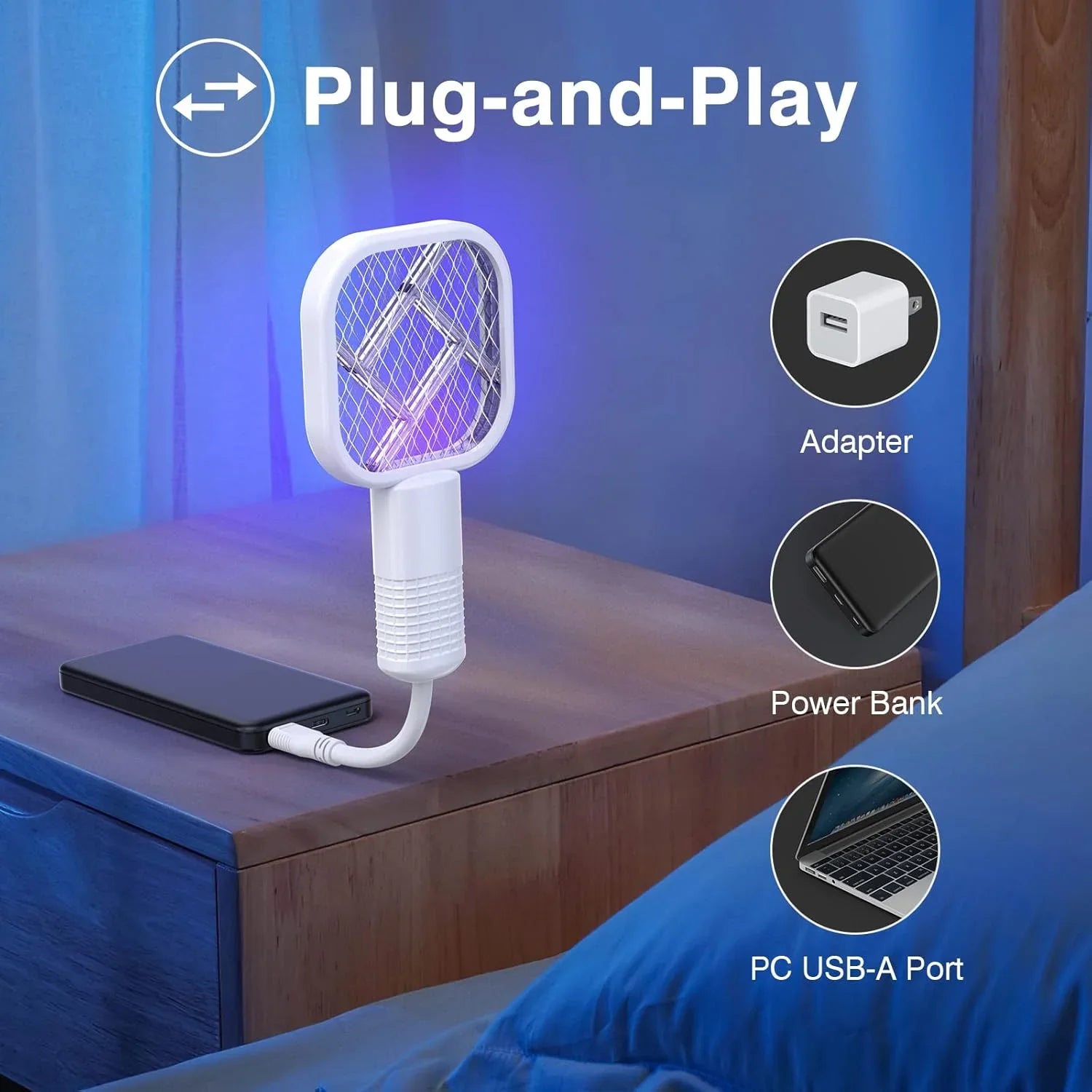 Electric Fly Swatter USB Mini Mosquito Swatter