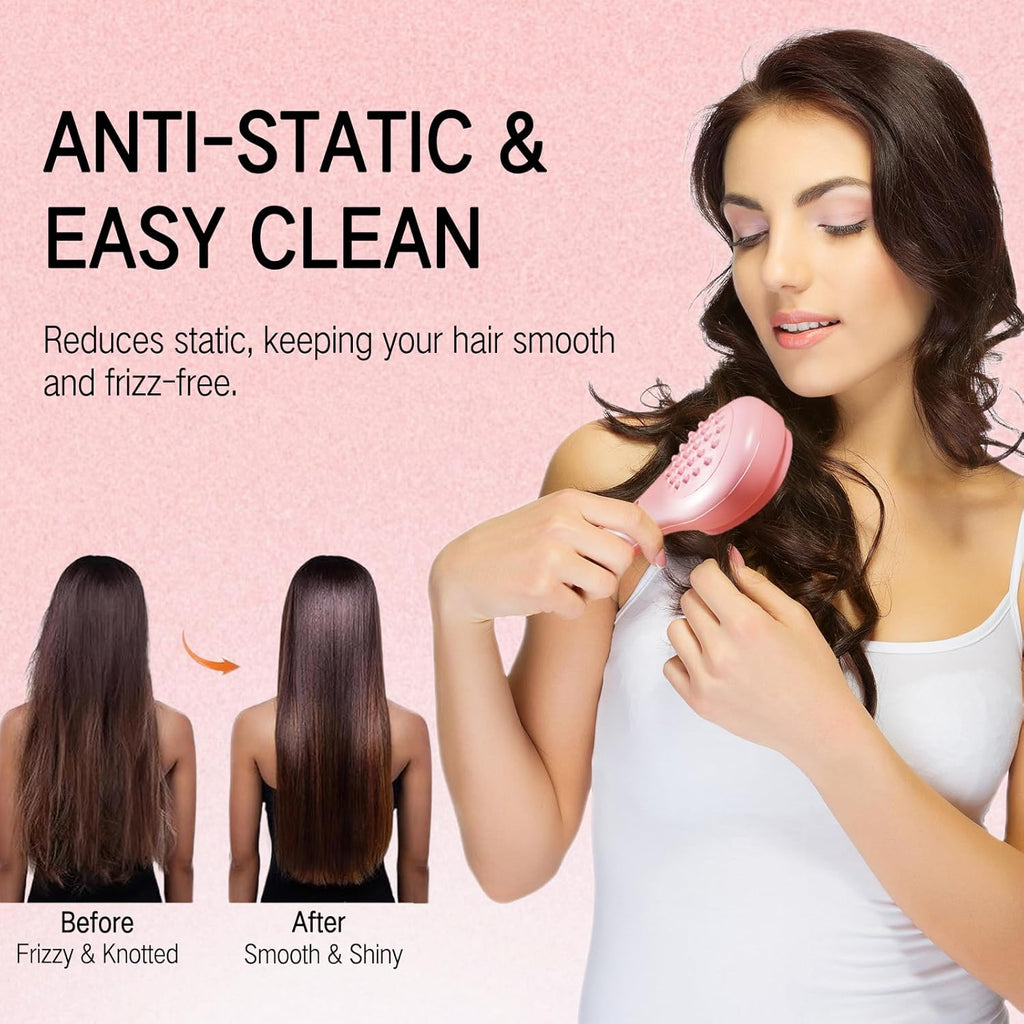 Self-Cleaning Anti-Static Massage Hair Brush