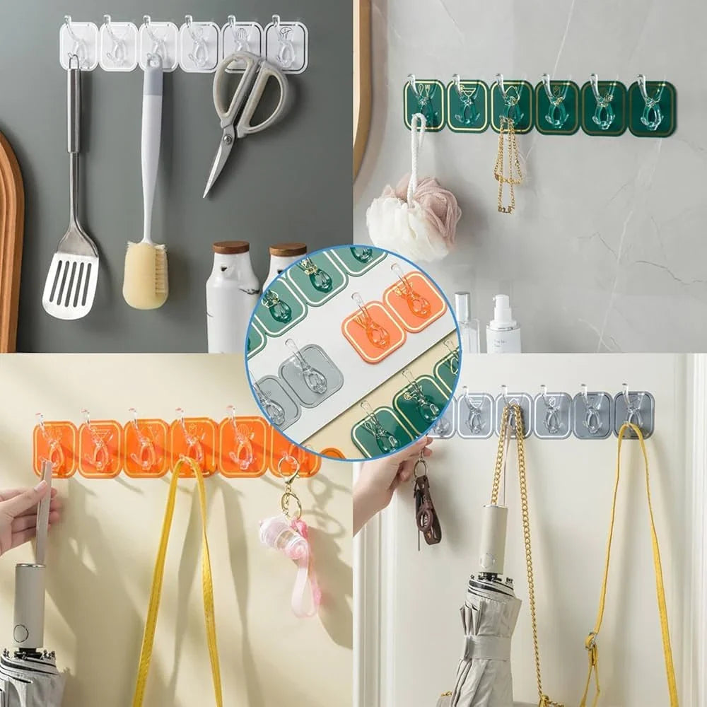 Multipurpose Wall Mounted Hook - Pack Of 6