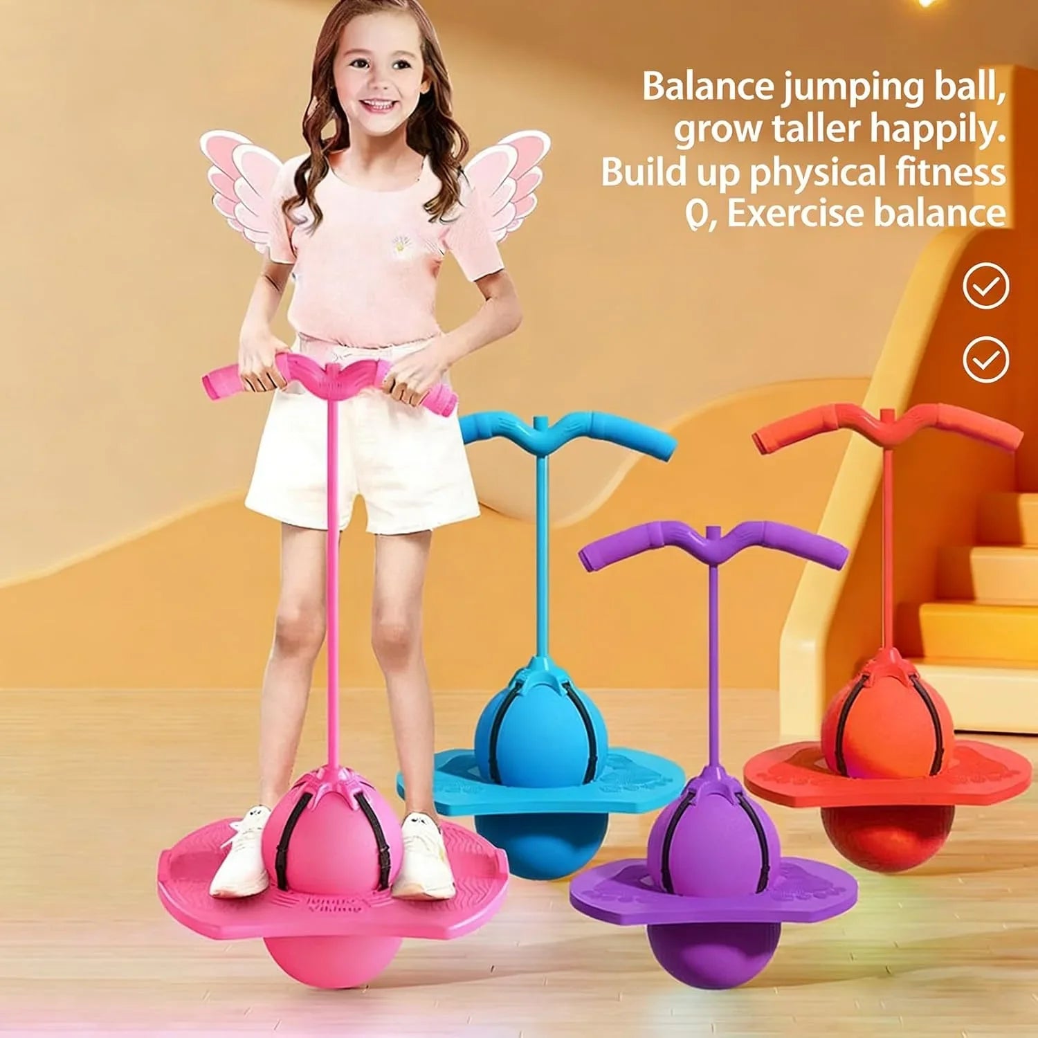 Balance Jumping Ball with Handle and Ball Pump