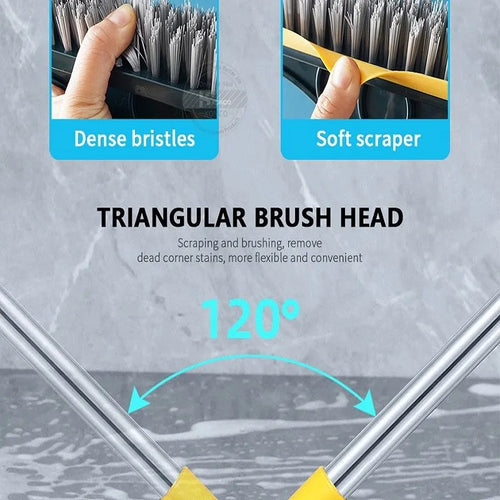 Bathroom Cleaning Brush with Wiper 2 in 1 Tiles Cleaning Brush Floor