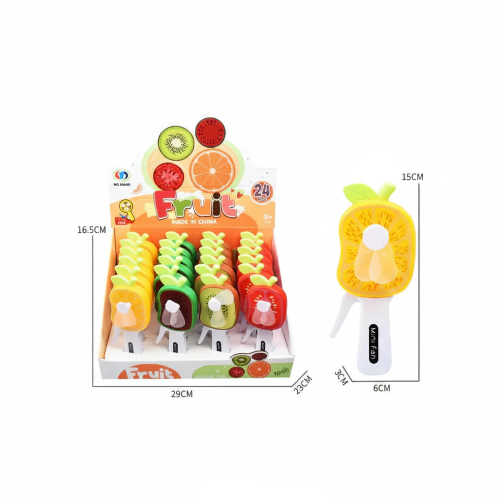 Cute Fruit Shape Mini Hand Fan for Kids – Summer Cooling Toy