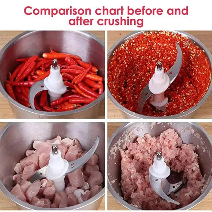 Silver Crest Stainless Steel Meat Chopper Machine Electric 4Blades