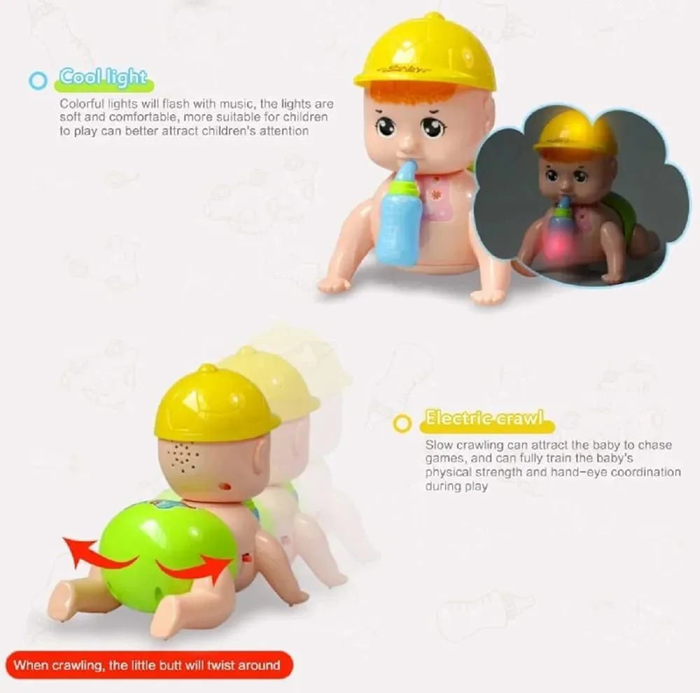 Musical Baby Crawling Toy for Kids with 3D Lights & Music – Multicolor