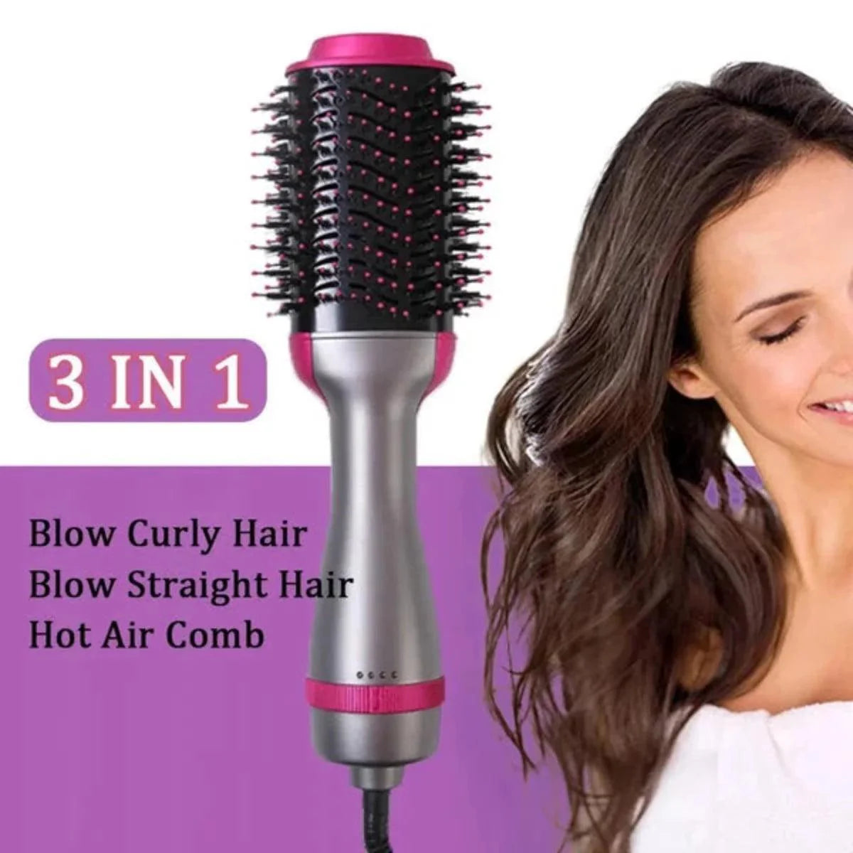 One Step Hot Air Brush - Dryer + Straightener