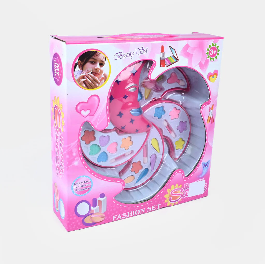 pink moon-shaped kids  cosmetics set