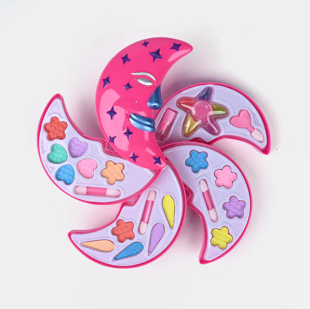 pink moon-shaped kids  cosmetics set