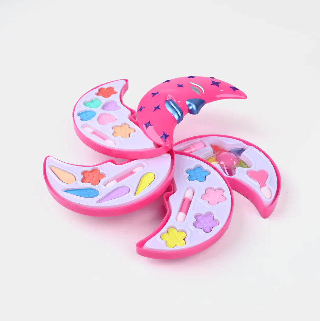pink moon-shaped kids  cosmetics set