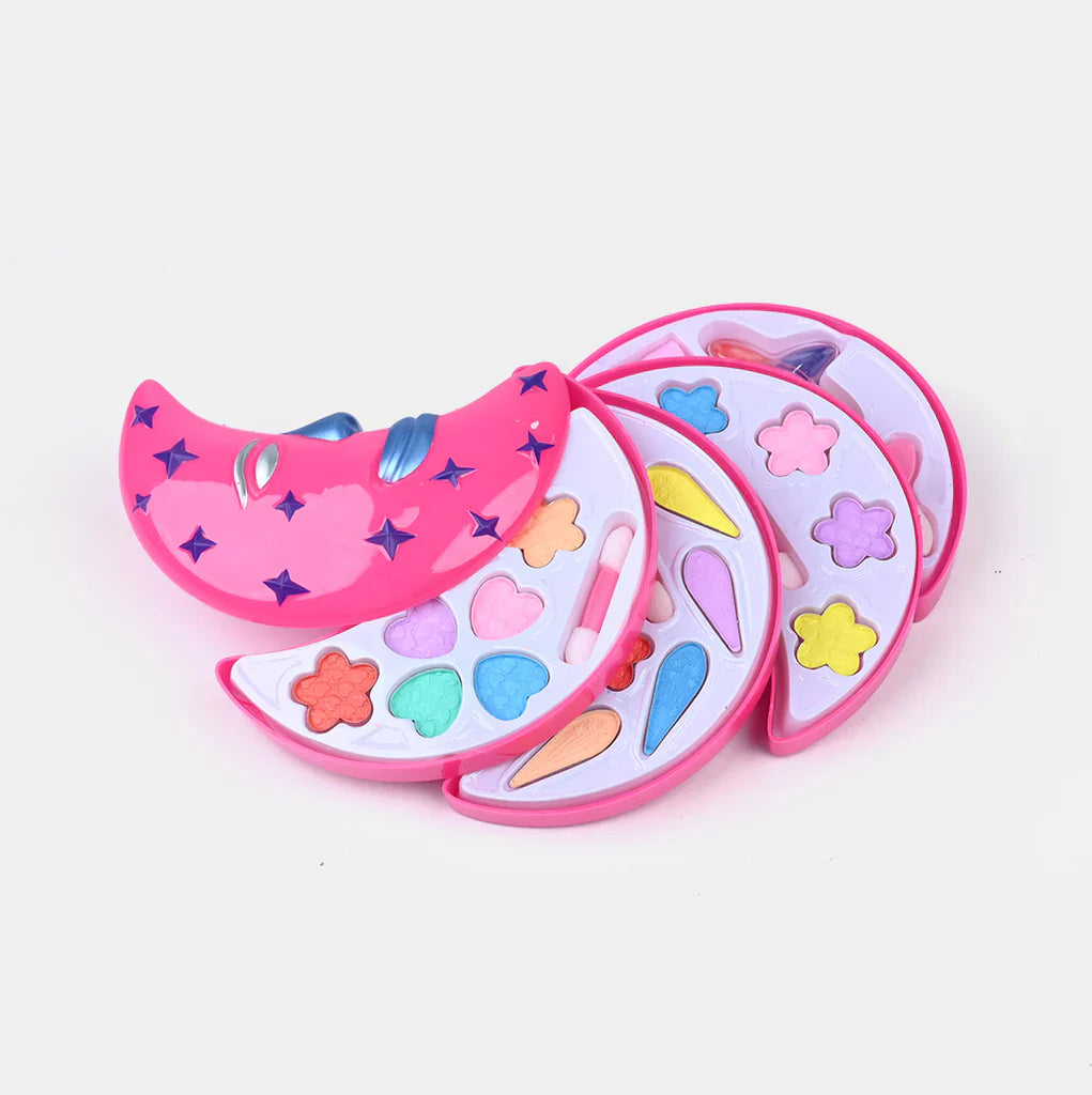 pink moon-shaped kids  cosmetics set