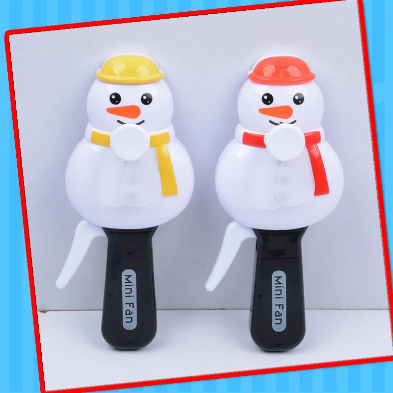 Mini Plastic Cartoon Christmas Snowman Fan Toy