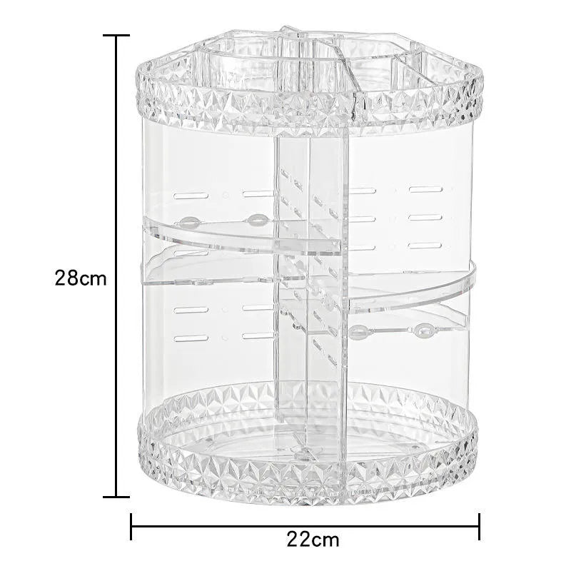 360° Rotating Acrylic Diamond Cosmetic Organizer