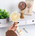 Rechargeable Portable Hand Fan -  Mini USB Cooling Fan with Stand