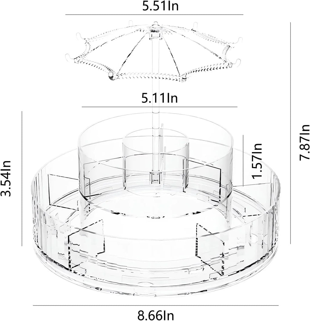 Light Luxury 360° Rotating Tabletop Cosmetics Storage Box