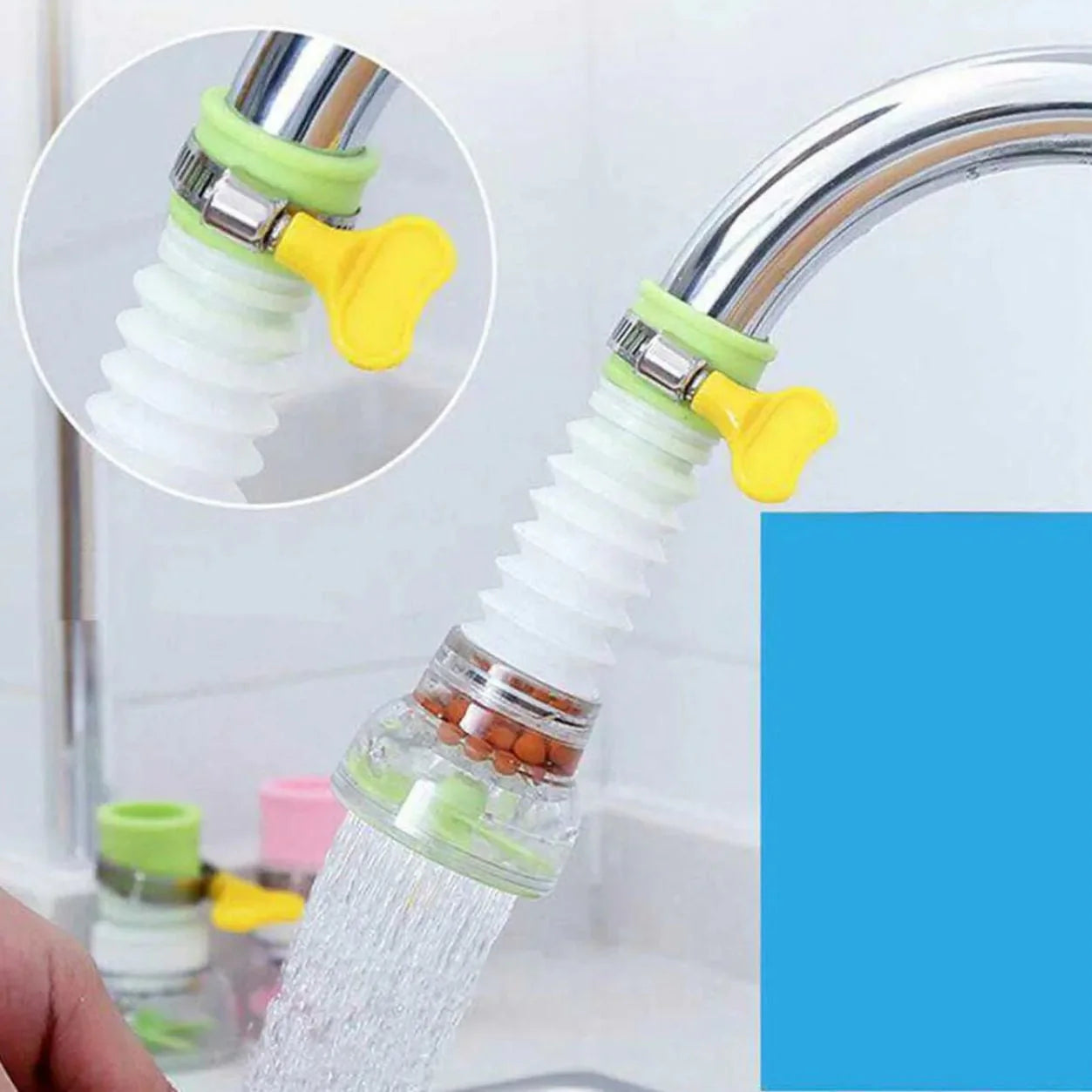 New Fan Faucet with Clip – 360° Adjustable Flexible Kitchen Faucet Tap