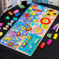 Wooden 8 in 1 Montessori logarithmic Activity Busy Board