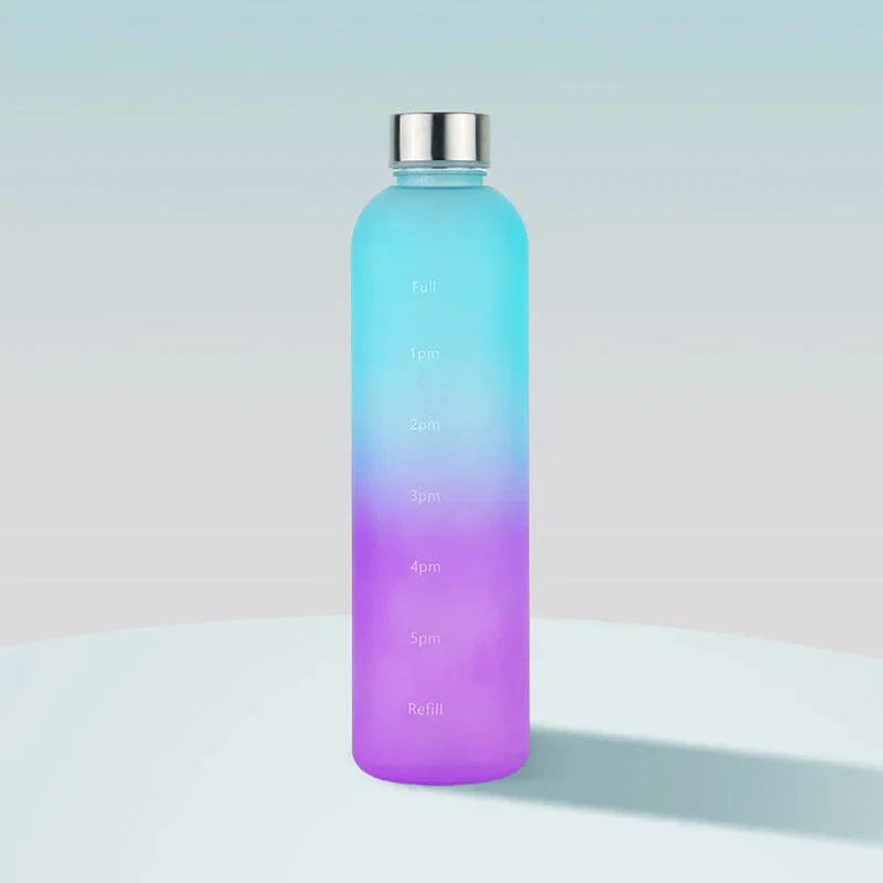 Colorful Gradient Steel Cover with Time Scale Water bottle