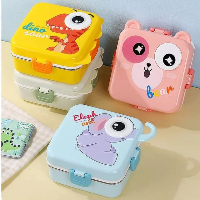Kids Lunch Box– Double Decker Leakproof Bento Box with Spoon