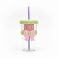 Glass Tumbler Cup with Lid and Straw