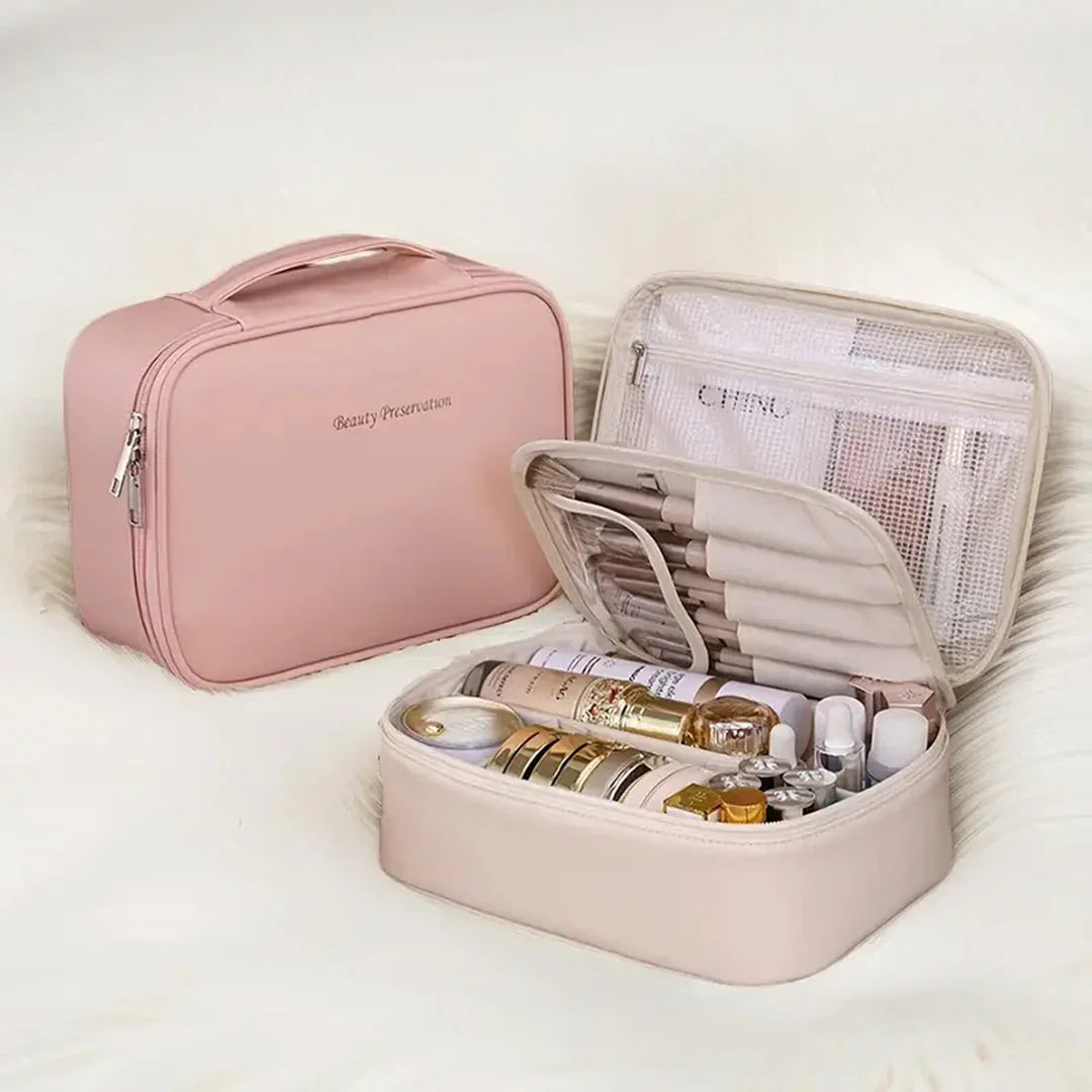 Capacity Detachable Makeup Bag with Brush Case