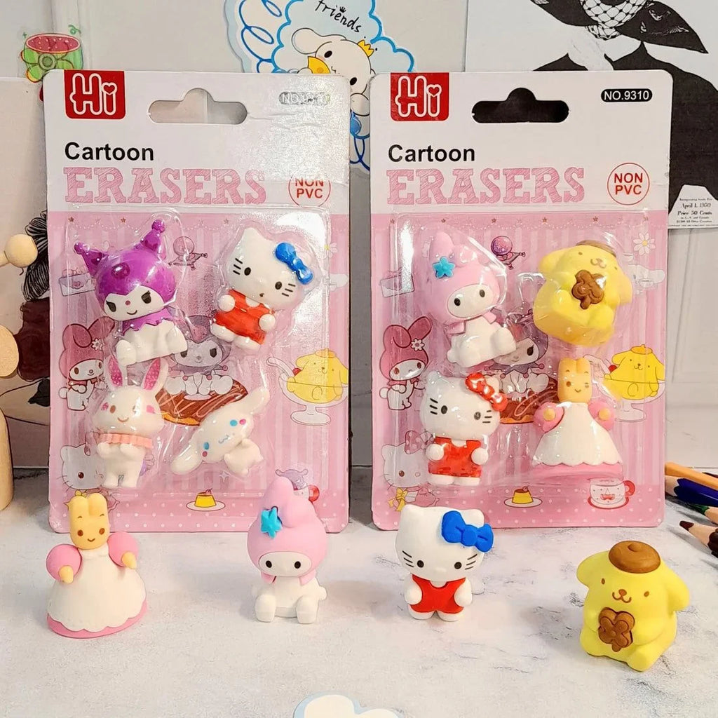 Sanrio-themed 3D miniature character erasers